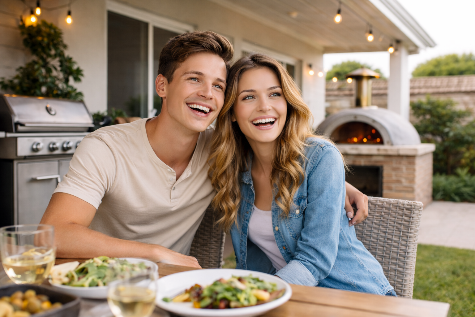 Young couple enjoying their new home
